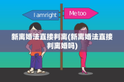 新离婚法直接判离(新离婚法直接判离婚吗)