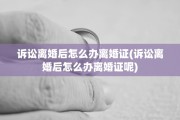 诉讼离婚后怎么办离婚证(诉讼离婚后怎么办离婚证呢)
