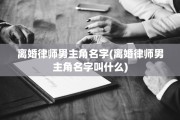离婚律师男主角名字(离婚律师男主角名字叫什么)