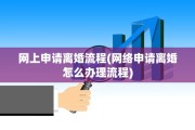 网上申请离婚流程(网络申请离婚怎么办理流程)
