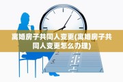 离婚房子共同人变更(离婚房子共同人变更怎么办理)