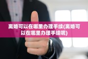 离婚可以在哪里办理手续(离婚可以在哪里办理手续呢)
