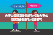 夫妻公司离婚时如何分割(夫妻公司离婚时如何分割财产)