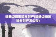暧昧证据离婚分财产(暧昧证据离婚分财产怎么办)