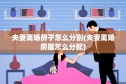 夫妻离婚房子怎么分割(夫妻离婚房屋怎么分配)