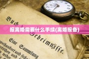 报离婚需要什么手续(离婚报备)