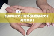 新婚姻法关于离婚(新婚姻法关于离婚条款)