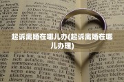 起诉离婚在哪儿办(起诉离婚在哪儿办理)