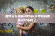 离婚后前妻再没联系(离婚后前妻再没联系我了)