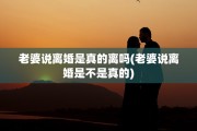 老婆说离婚是真的离吗(老婆说离婚是不是真的)