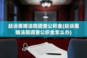 起诉离婚法院调查公积金(起诉离婚法院调查公积金怎么办)