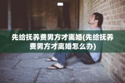 先给抚养费男方才离婚(先给抚养费男方才离婚怎么办)