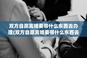 双方自愿离婚要带什么东西去办理(双方自愿离婚要带什么东西去办理手续)