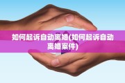 如何起诉自动离婚(如何起诉自动离婚案件)