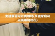 失独家庭可以离婚吗(失独家庭可以离婚吗现在)