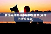我国离婚的基本精神是什么(离婚的传统观念)