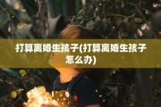 打算离婚生孩子(打算离婚生孩子怎么办)