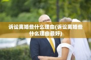 诉讼离婚些什么理由(诉讼离婚些什么理由最好)
