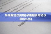 孕晚期协议离婚(孕晚期离婚协议书怎么写)