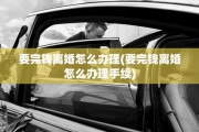 要完钱离婚怎么办理(要完钱离婚怎么办理手续)