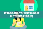 婚姻法离婚房产分割(婚姻法离婚房产分割的法律法规)