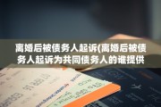 离婚后被债务人起诉(离婚后被债务人起诉为共同债务人的谁提供证据举证)
