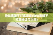 协议离婚不打离婚证(协议离婚不打离婚证可以吗)