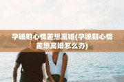 孕晚期心情差想离婚(孕晚期心情差想离婚怎么办)