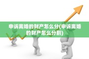 申诉离婚的财产怎么分(申诉离婚的财产怎么分割)
