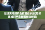 起诉离婚财产会有哪些纠纷(起诉离婚财产会有哪些纠纷呢)