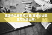 离婚协议哪里可以调(离婚协议哪里可以调出来)