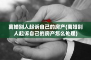 离婚别人起诉自己的房产(离婚别人起诉自己的房产怎么处理)
