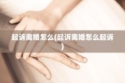 起诉离婚怎么(起诉离婚怎么起诉)
