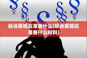 起诉离婚应准备什么(起诉离婚应准备什么材料)