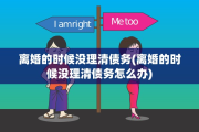 离婚的时候没理清债务(离婚的时候没理清债务怎么办)