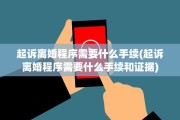 起诉离婚程序需要什么手续(起诉离婚程序需要什么手续和证据)