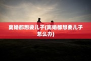 离婚都想要儿子(离婚都想要儿子怎么办)