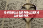 起诉离婚会分到债务吗(起诉离婚会分到债务吗)
