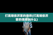 打离婚很厉害的律师(打离婚很厉害的律师叫什么)