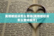 离婚被起诉怎么查询(离婚被起诉怎么查询案件)