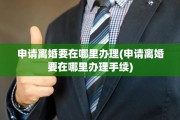 申请离婚要在哪里办理(申请离婚要在哪里办理手续)