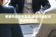 老婆外遇起诉离婚(老婆外遇起诉离婚有用吗)