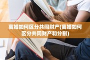 离婚如何区分共同财产(离婚如何区分共同财产和分割)