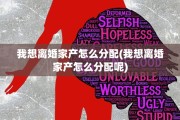 我想离婚家产怎么分配(我想离婚家产怎么分配呢)