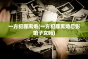 一方犯罪离婚(一方犯罪离婚后影响子女吗)