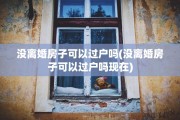 没离婚房子可以过户吗(没离婚房子可以过户吗现在)