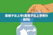 离婚子女上学(离婚子女上学有补助吗)