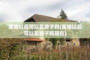 离婚以后可以买房子吗(离婚以后可以买房子吗现在)
