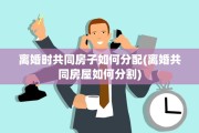 离婚时共同房子如何分配(离婚共同房屋如何分割)