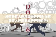 没有共有人还用离婚析产吗(没有共有人还用离婚析产吗知乎)